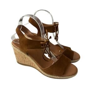 Paul Green Melissa Suede Ankle Tie Sspadrille Wedge Sandals Size 7.5 US Size 10